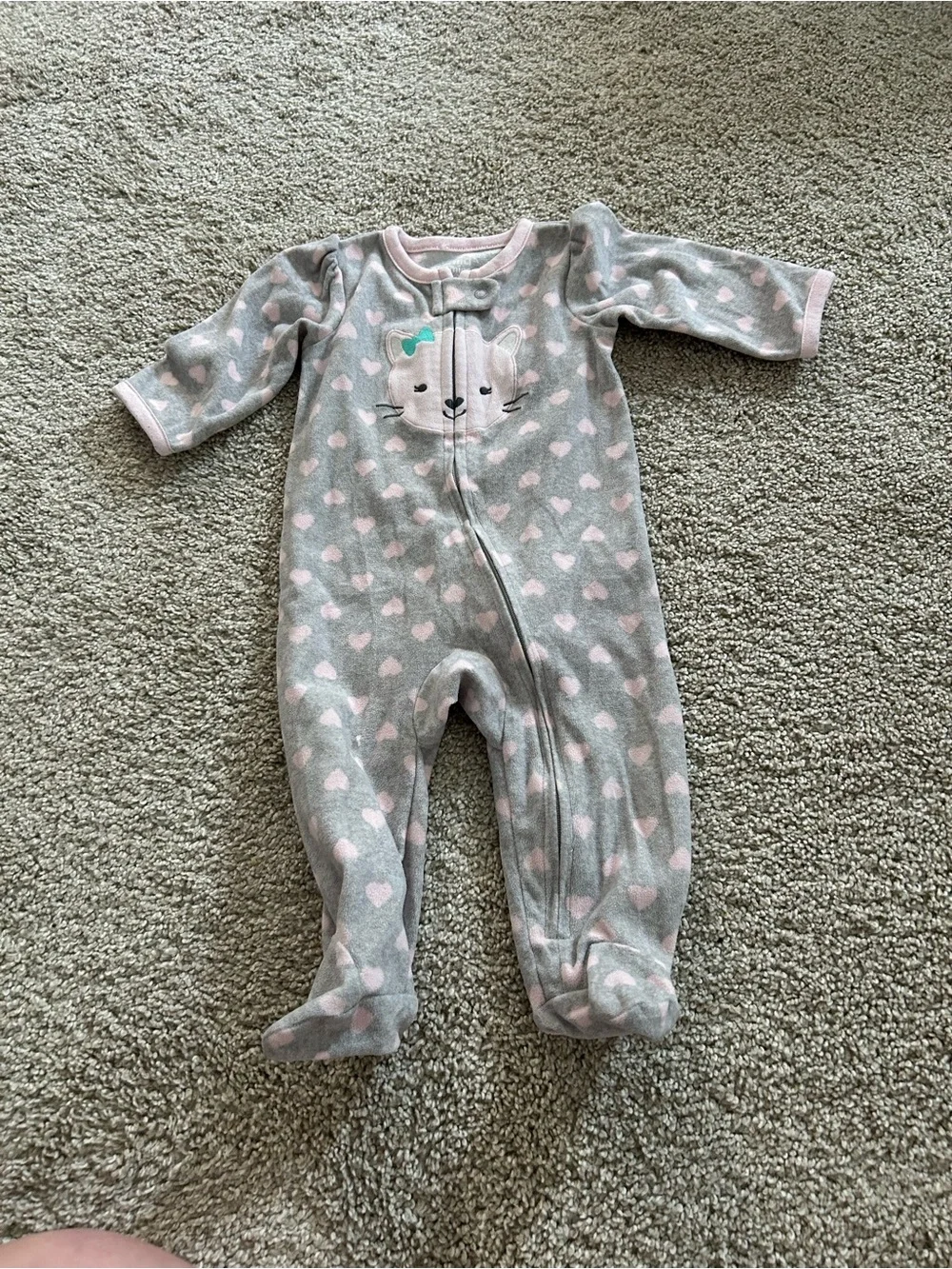 Carters 3-6 Month Gray Kitty Sleeper